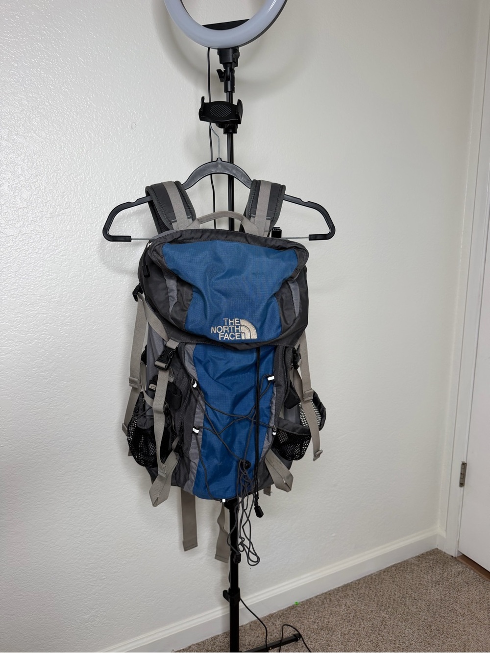 The North Face Blue and Gray Daypack Backpack